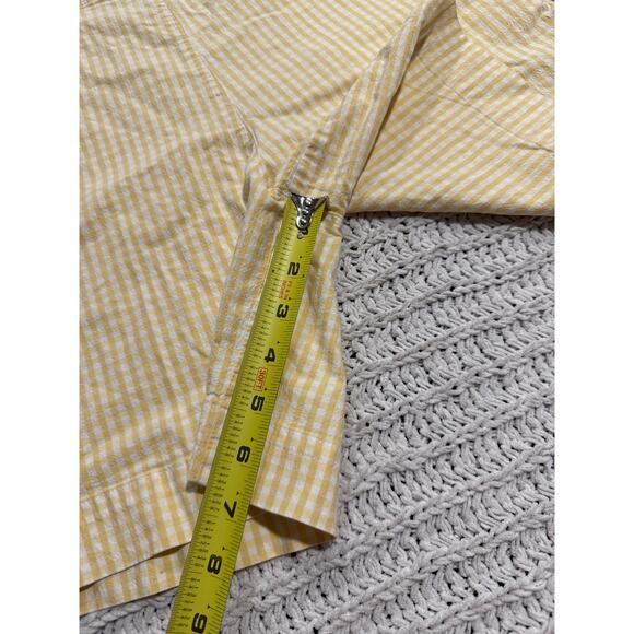 VTG Talbots Shorts Plaid 7" Inseam Women's Size 8 Butter Yellow Side Zip Stretch - Picture 4 of 9